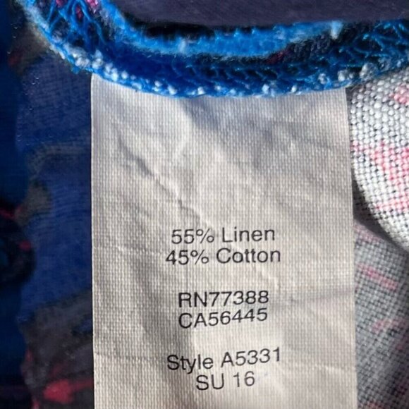 J.Crew Shorts Womens Size 4 Floral Print Elastic Waist Mini Linen Cotton Blue - Picture 2 of 11